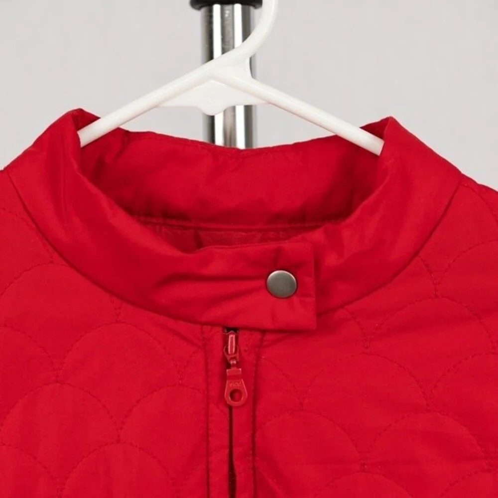 Sigrid Olsen quilted red jacket size S